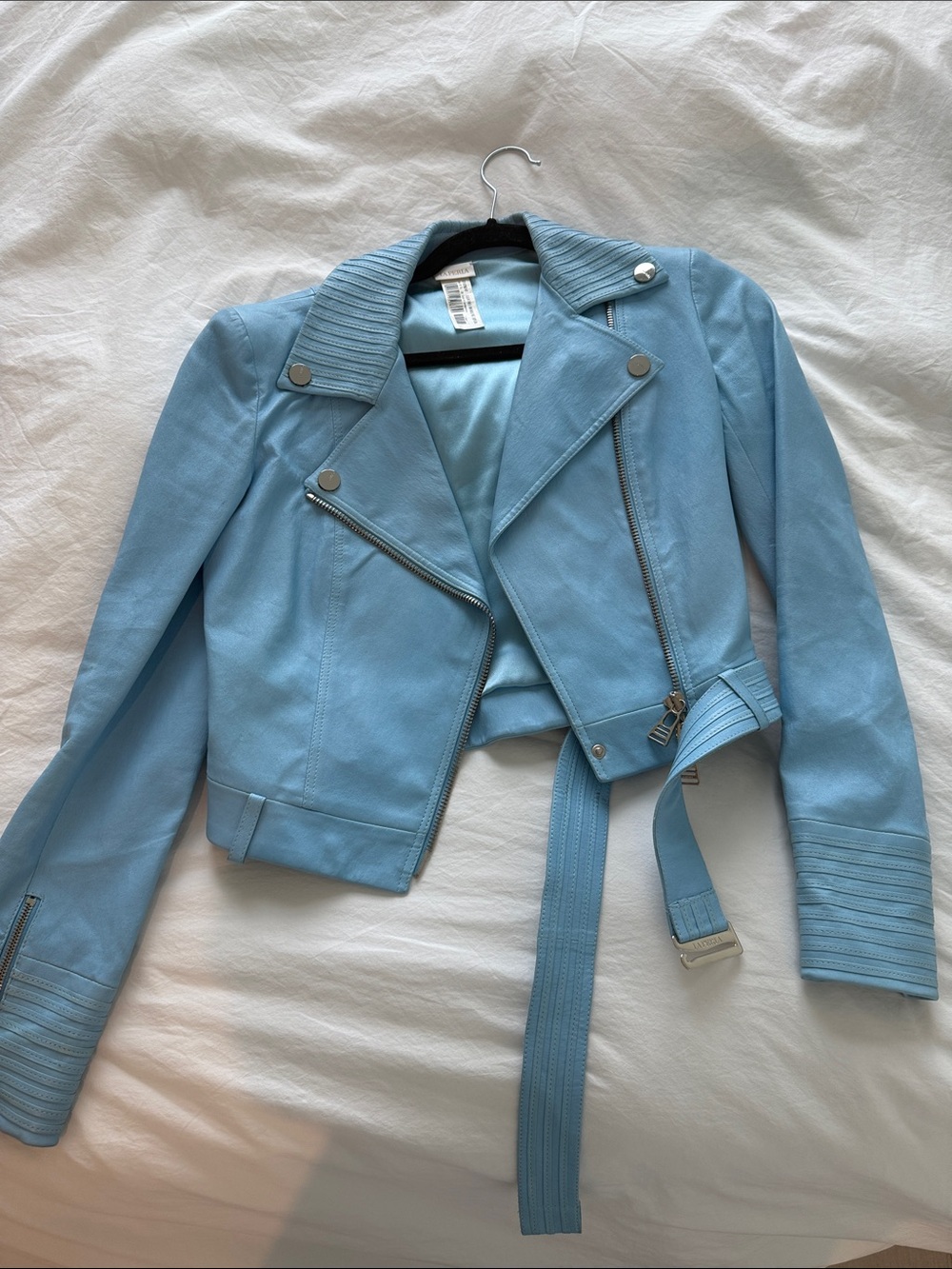 La Perla light Blue Women's Moto Jacket
